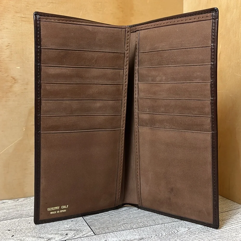 EUC Brown Calf Leather Unisex Bifold Wallet